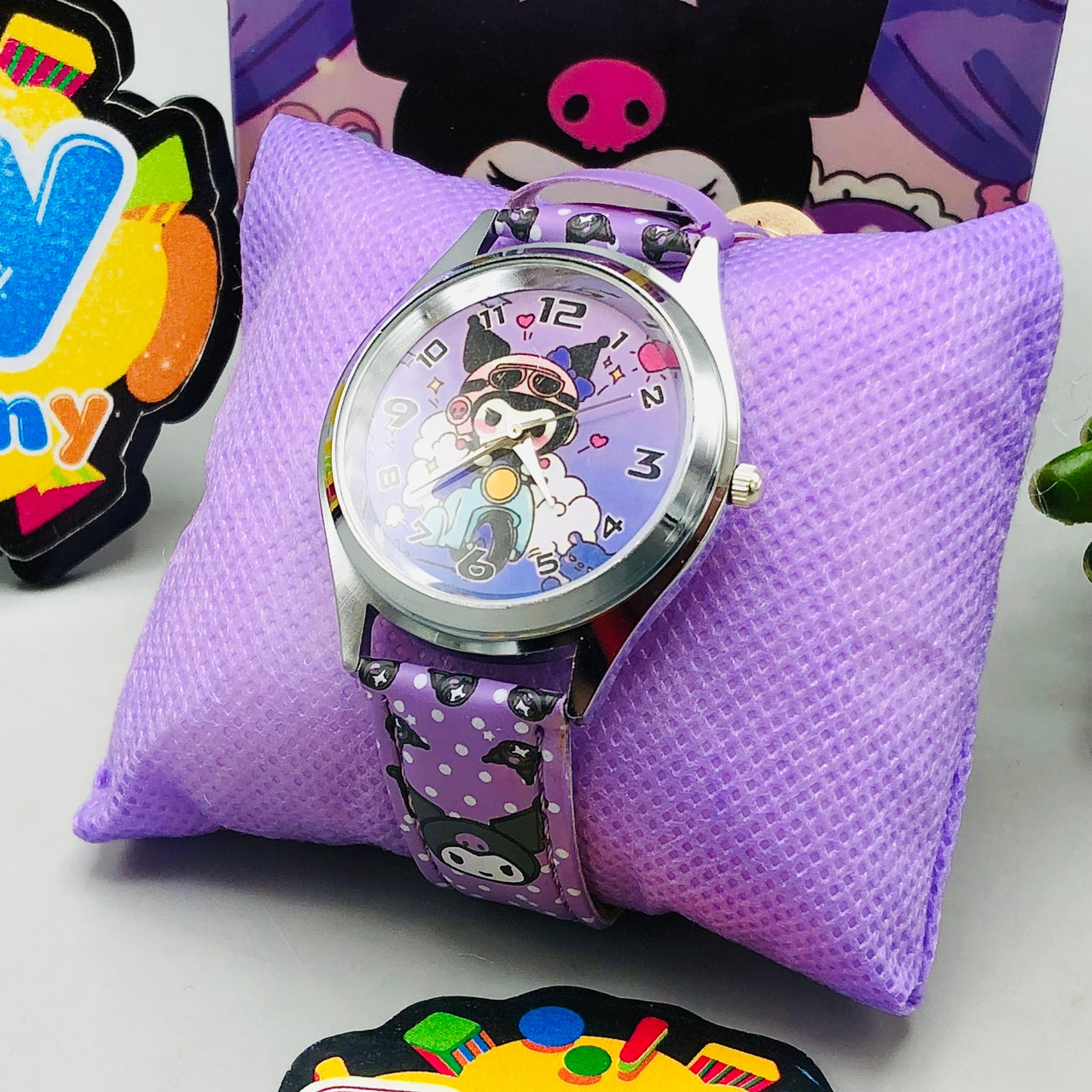 Kuromi Themed Kids Stainless Steel Frame Watch