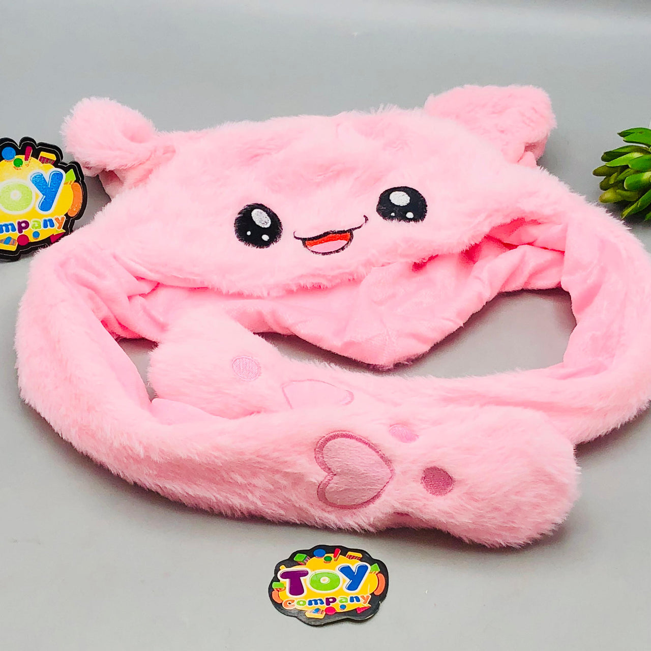 Premium Kids Bunny Luminous Glowing Lights Ear Flaps Cap - Pink