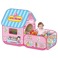 Pop-up Ice Cream Tent House For Kids With 5 Balls