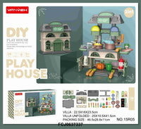 2-in-1 DIY Play House Villa & Kitchen