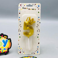 Number 5 Crown Designed Birthday Candle