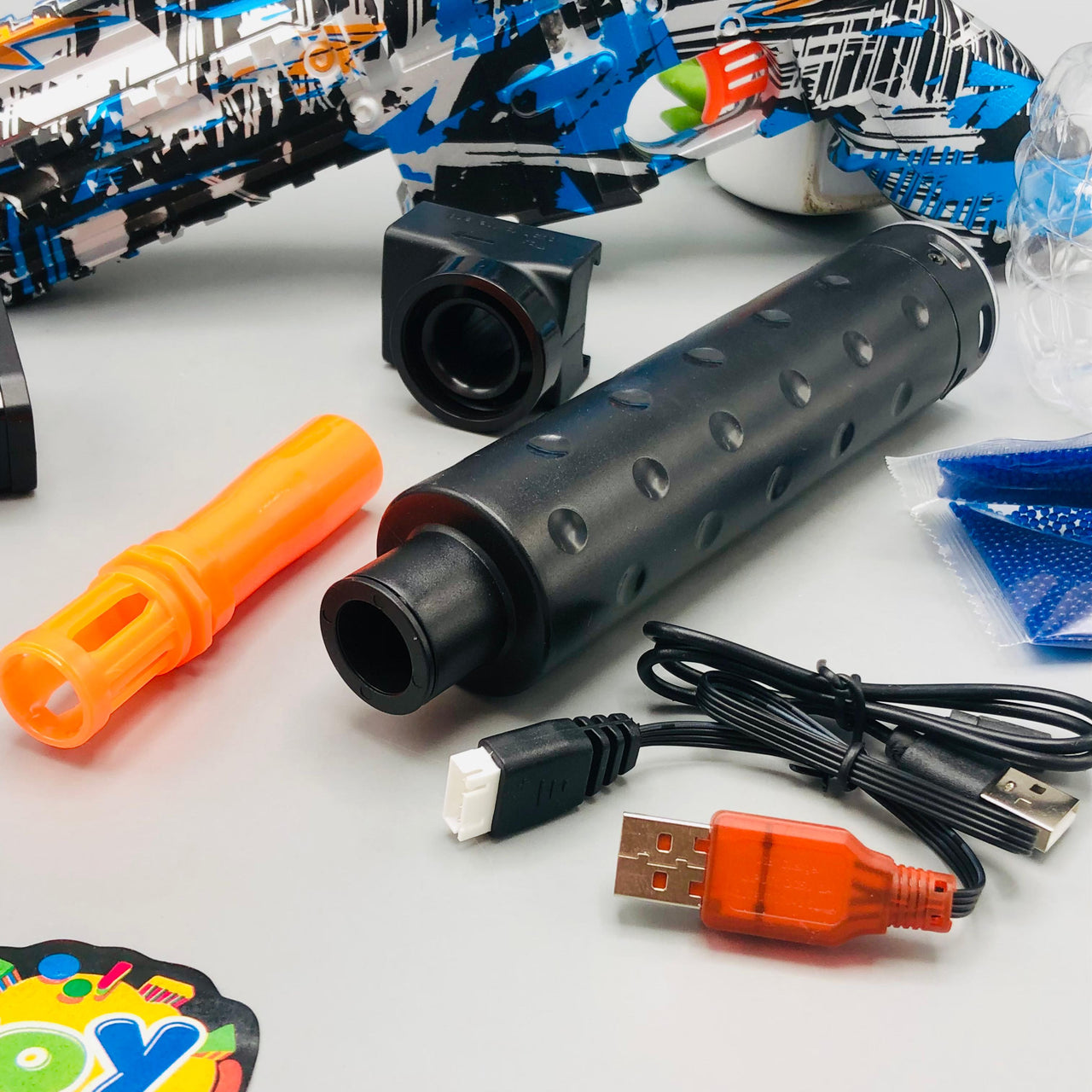 Electric M416 Gel Blaster Gun With Colorful Light Silencer