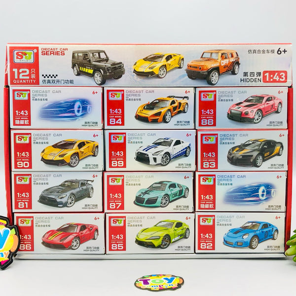 1:43 Diecast Mini Pullback Roadster Model Cars - Pack