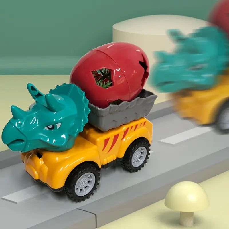 Inertial Mysterious Egg Dinosaur Car Toy - 4Pcs