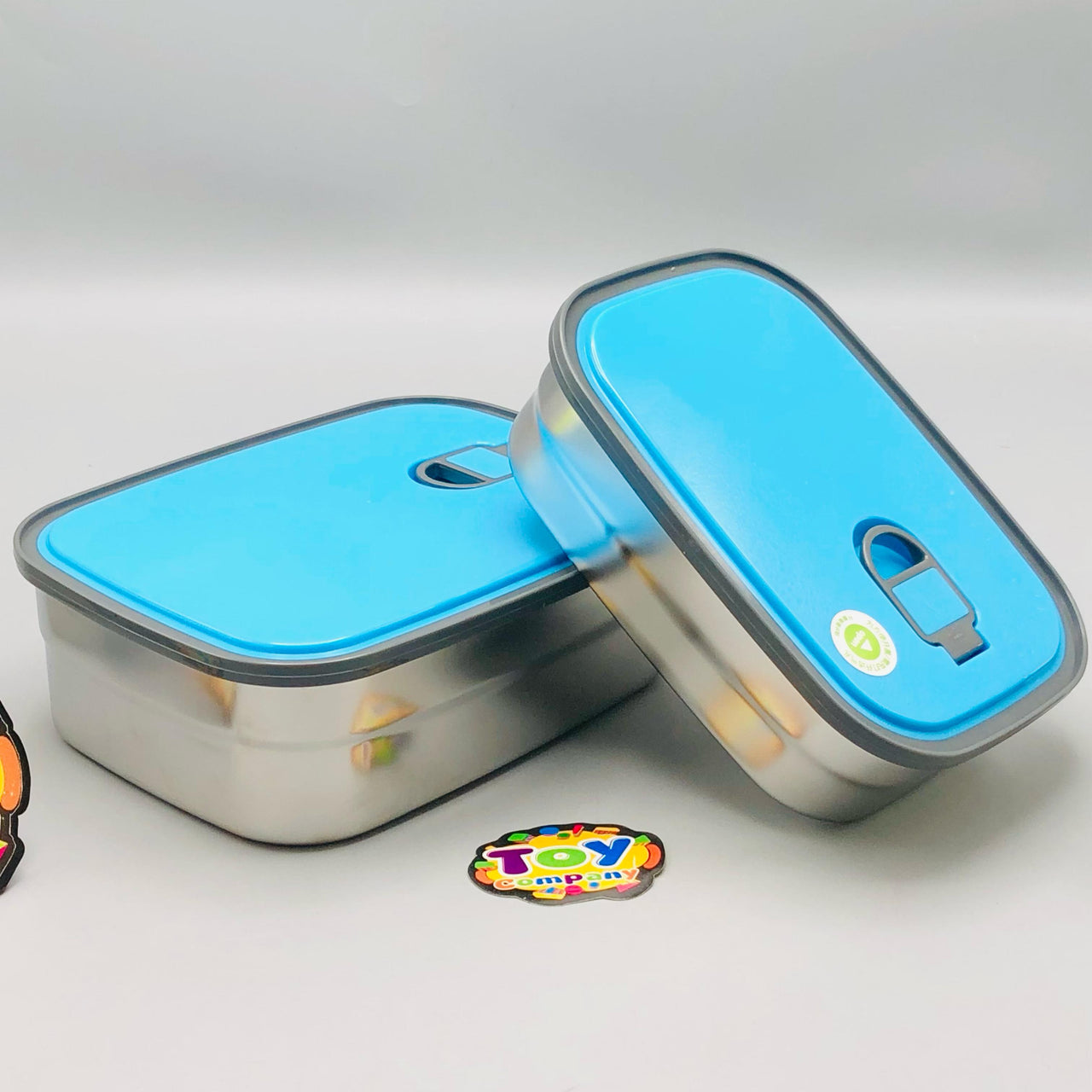 1.1L Stainless Steel Dual Lunch Box - Blue