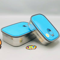 1.1L Stainless Steel Dual Lunch Box - Blue