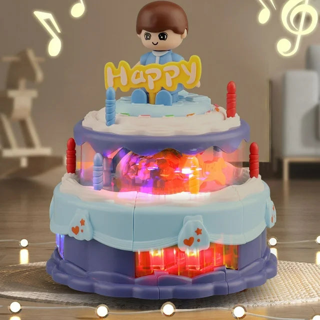Electric Rotating Birthday Doll Cake With Light & Music
