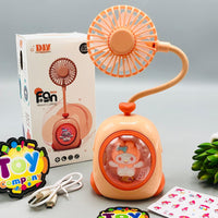 Rechargeable Cartoon Design Flexible Lamp Fan - Assortment