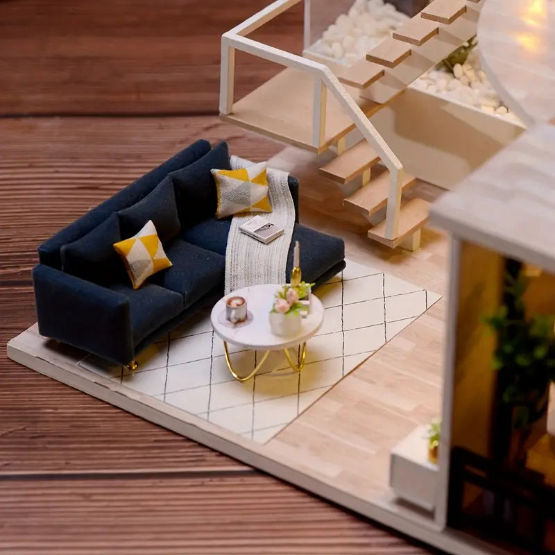 DIY Miniature Modern Luxury Home With LED Lights