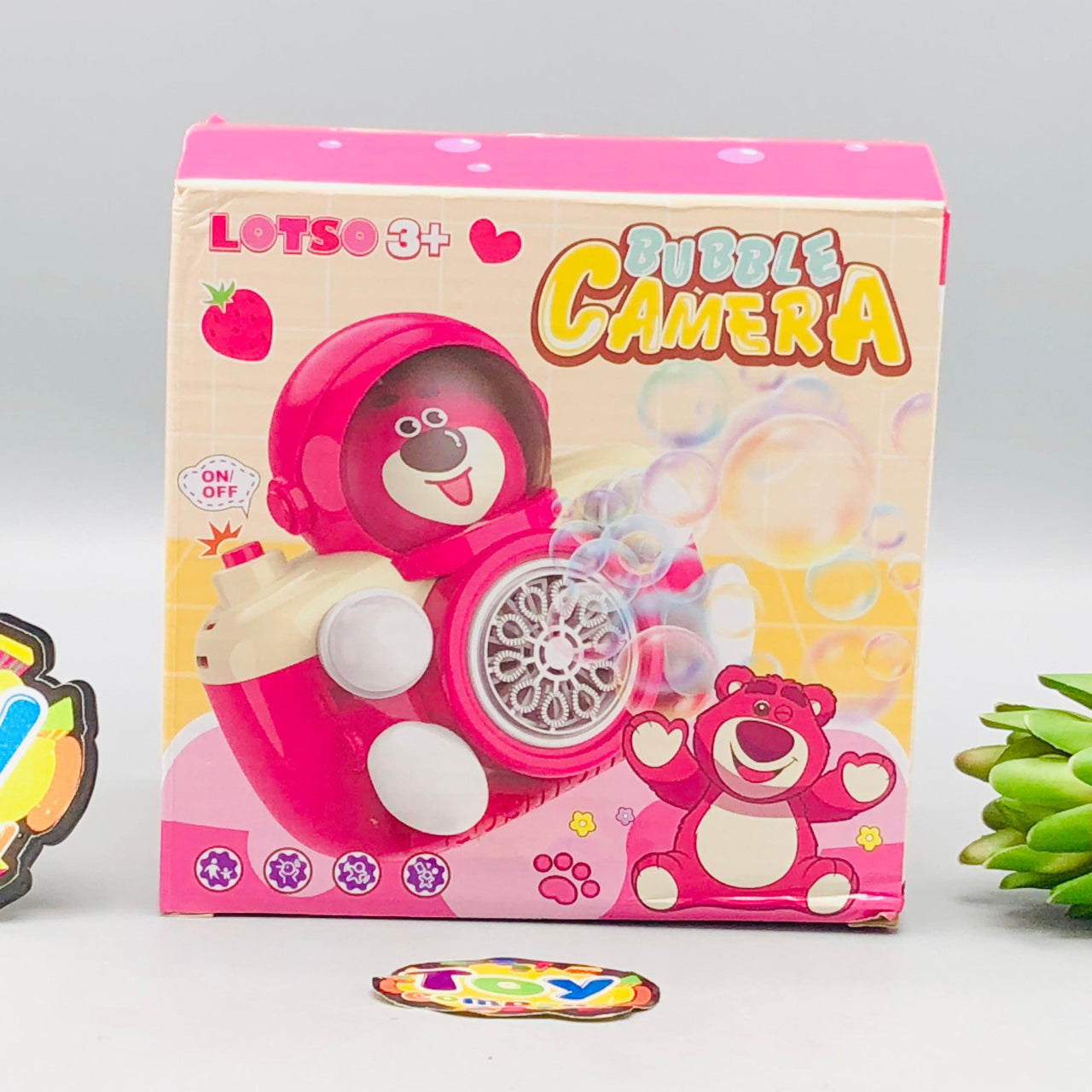 Electric Bear Colorful Bubble Camera Machine