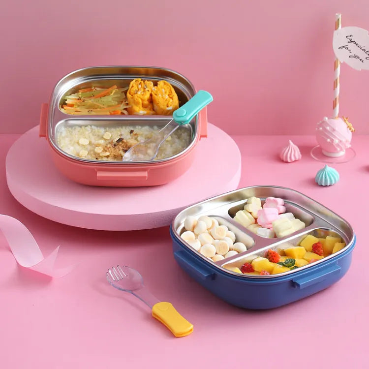 Kids Hot & Cool Stainless Steel Lunch Box With Spoon