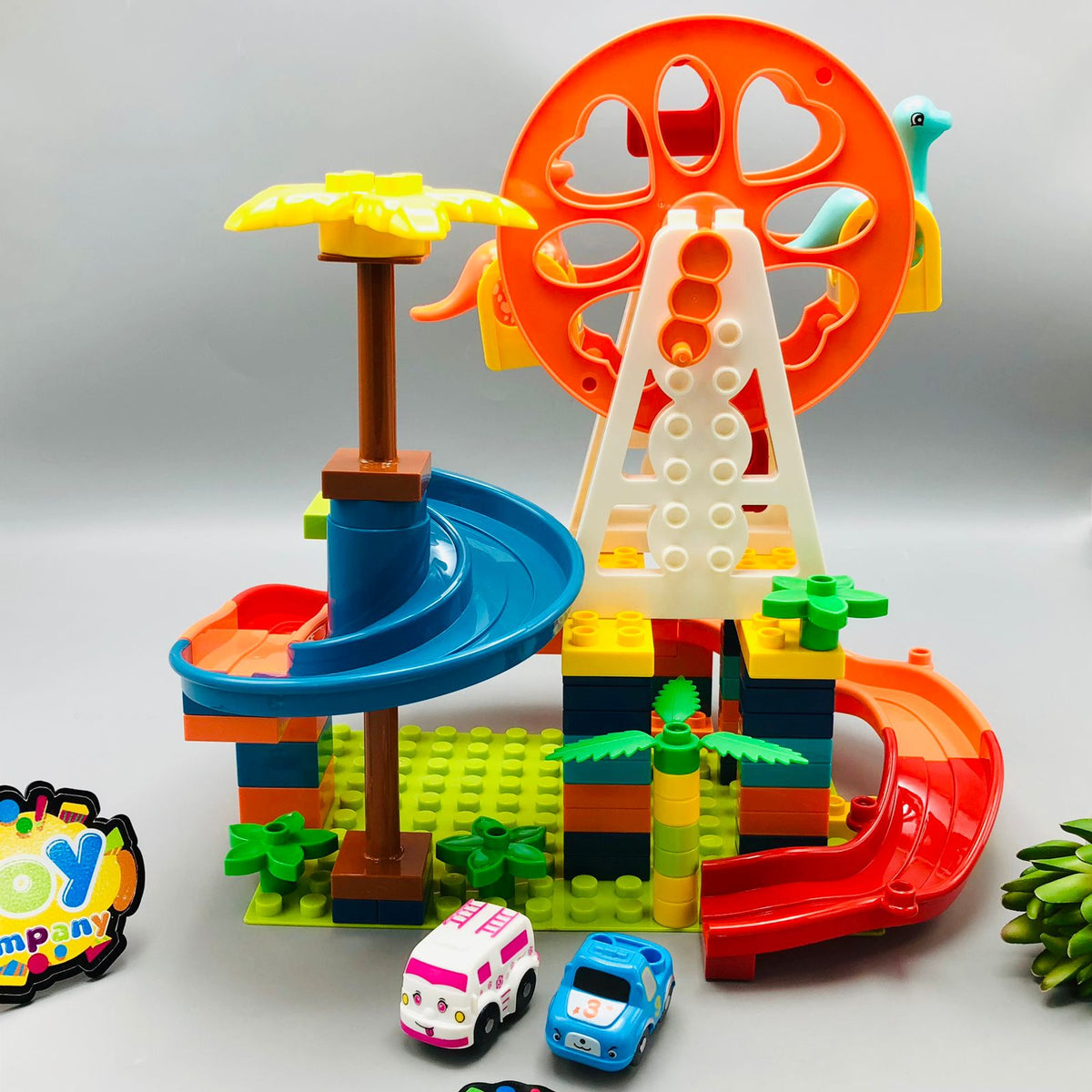 82Pcs DIY Manual Dinosaur Ferris Wheel Building Blocks