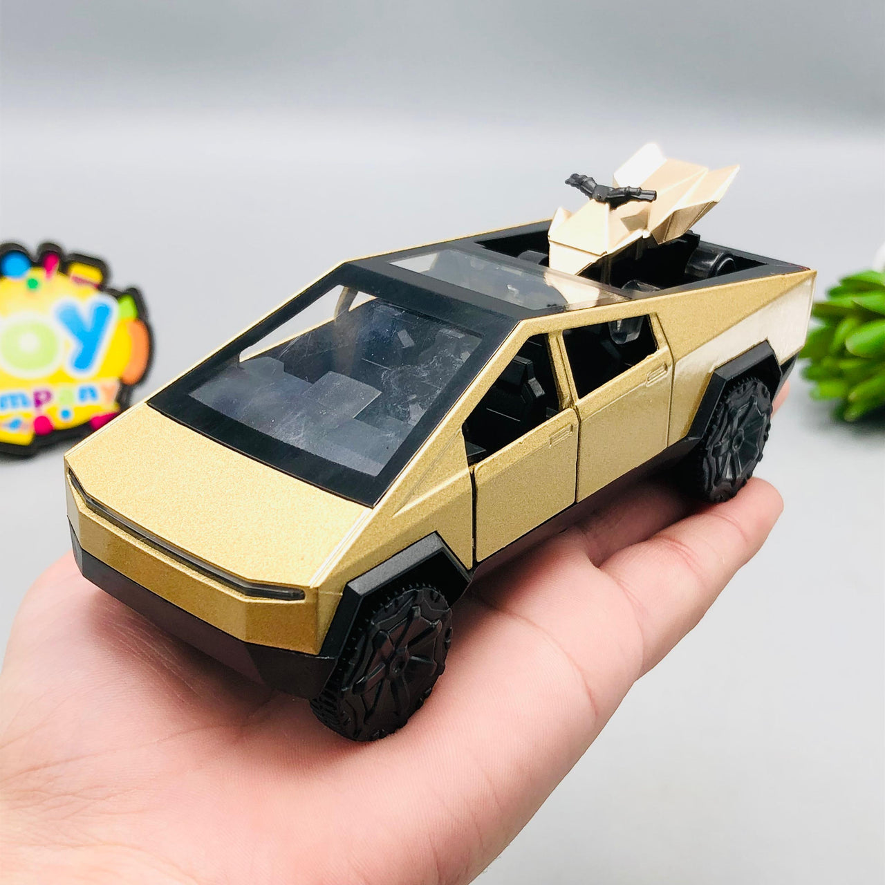 Mini Diecast Tesla Pickup Truck With Bike - 1Pc