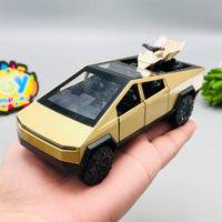 Mini Diecast Tesla Pickup Truck With Bike - 1Pc