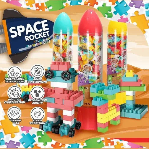 195Pcs Kids Space Rocket Building Blocks