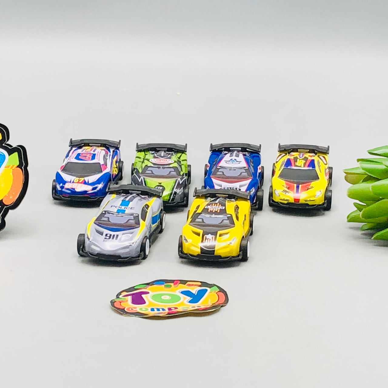 6Pcs Mini Pullback Cars With Road Map