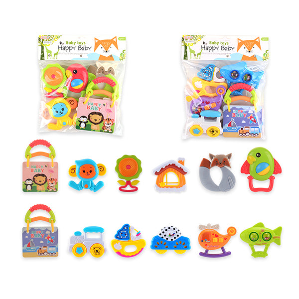 6Pcs Happy baby Rattles Set - Assortment