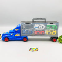 Hot Wheels Car Carrying Trailer Truck - 6Pcs Cars