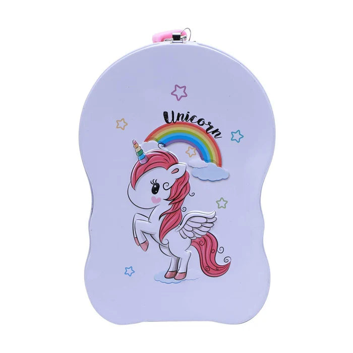 Cartoon Design Metal Body Kids Coin Saving Box - Assortment