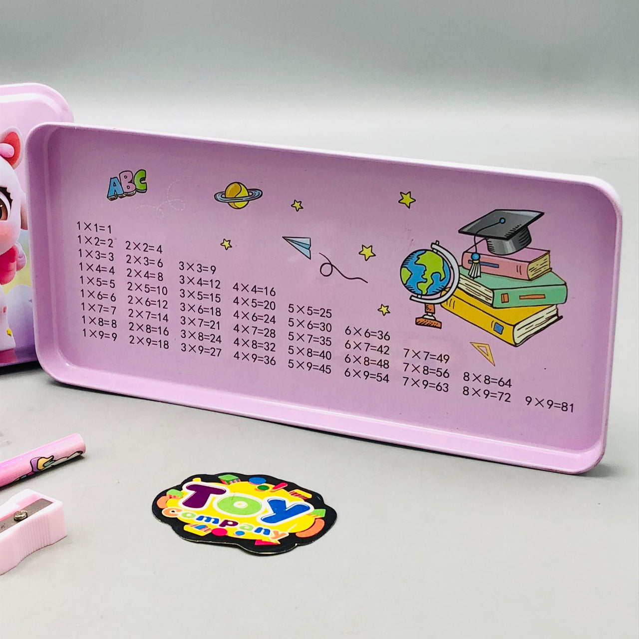 6Pcs Girls Themed Tin Geometry Box - Assortment