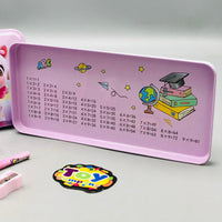 6Pcs Girls Themed Tin Geometry Box - Assortment