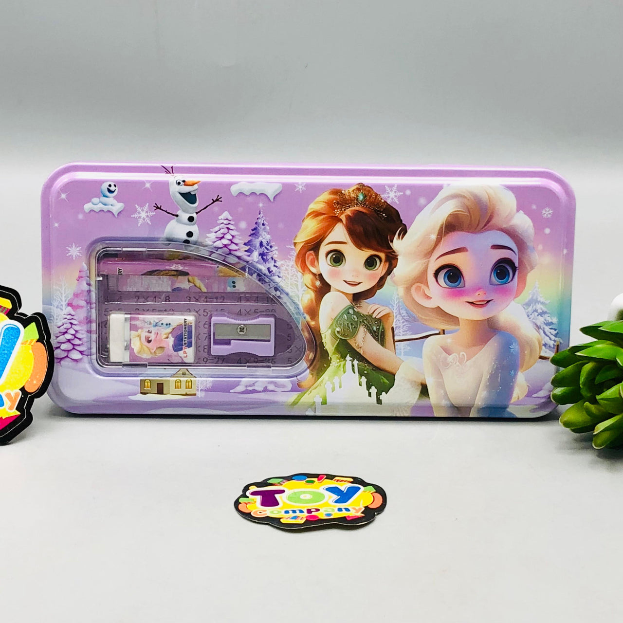 6Pcs Girls Themed Tin Geometry Box - Assortment