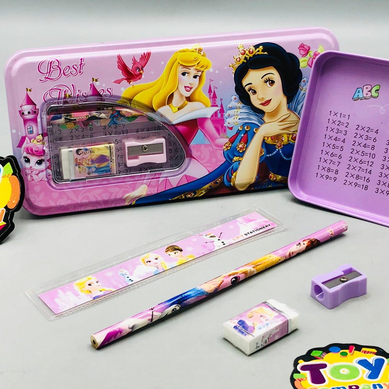 6Pcs Girls Themed Tin Geometry Box - Assortment