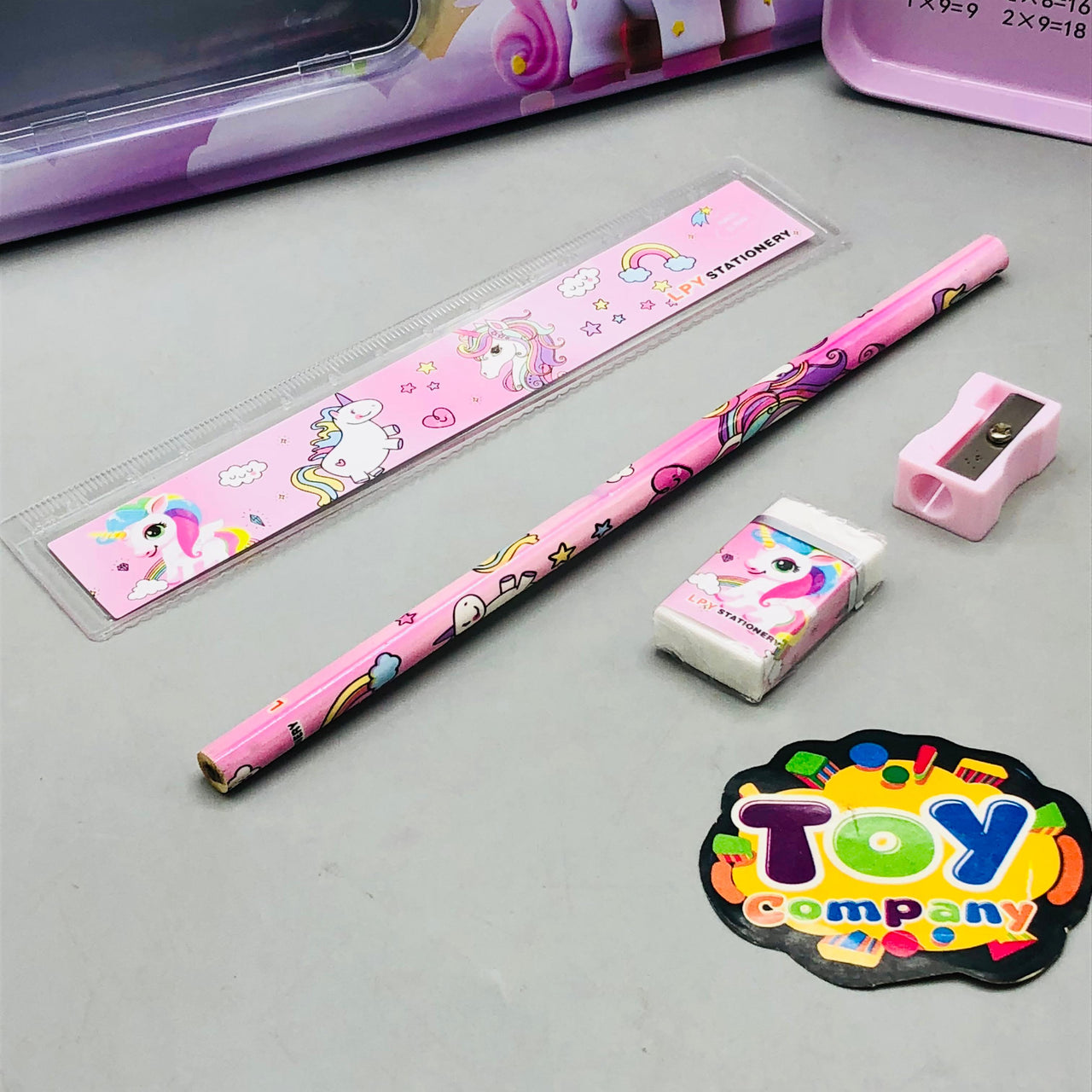 6Pcs Girls Themed Tin Geometry Box - Assortment