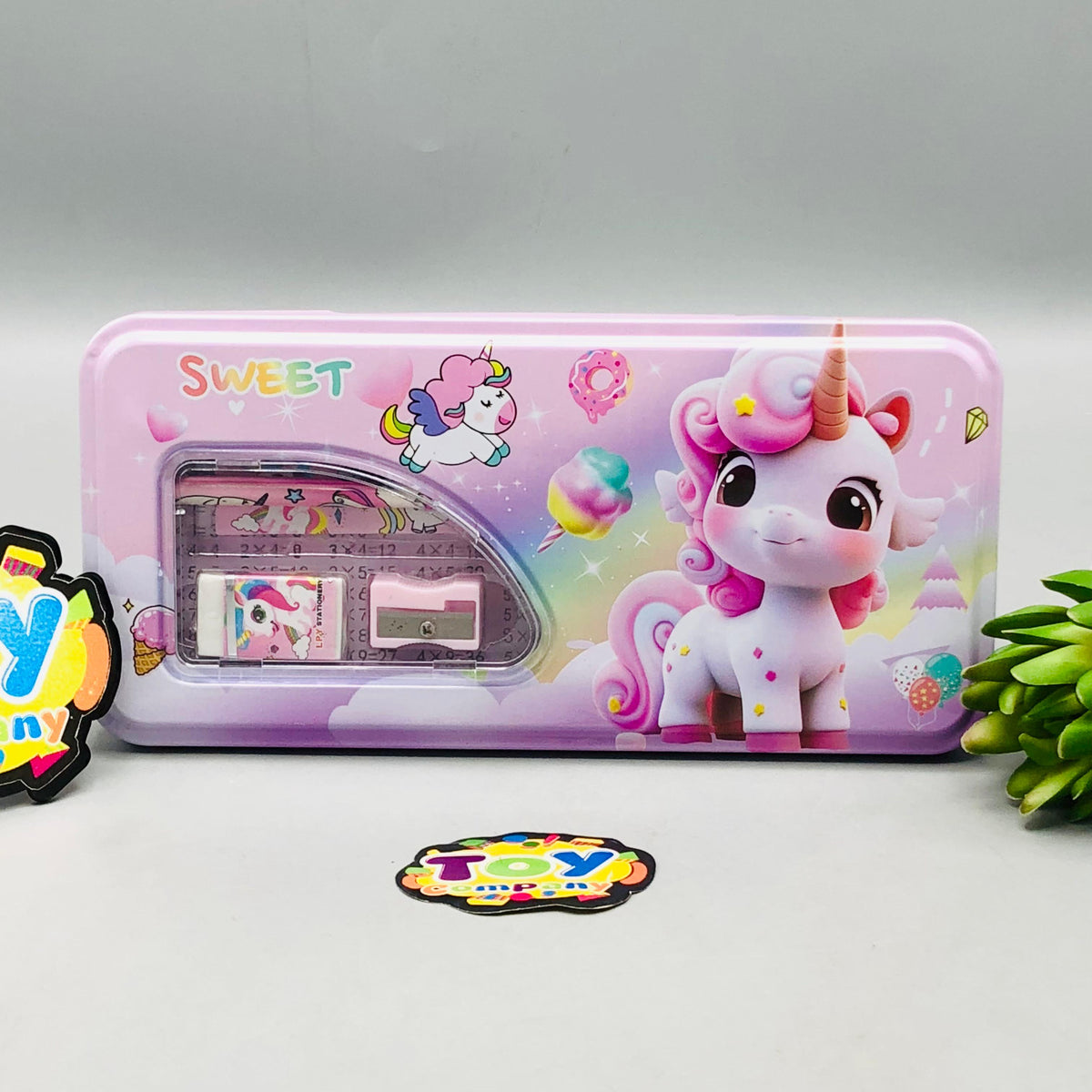 6Pcs Girls Themed Tin Geometry Box - Assortment