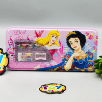 6Pcs Girls Themed Tin Geometry Box - Assortment