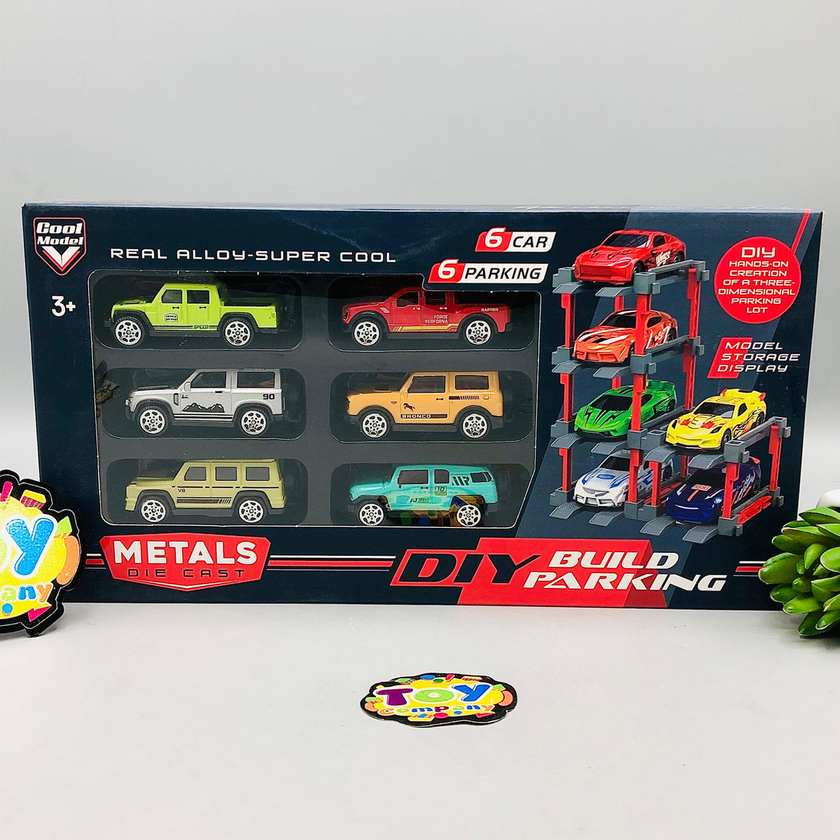 DIY Parking Lot With 6Pcs Mini Alloy Cars