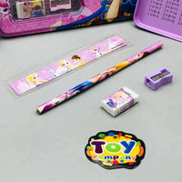 6Pcs Girls Themed Tin Geometry Box - Assortment