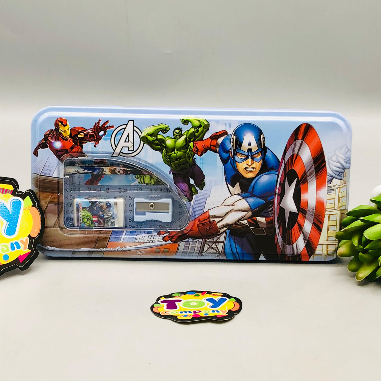 6Pcs Avengers Themed Tin Geometry Box For Boys - Assortment