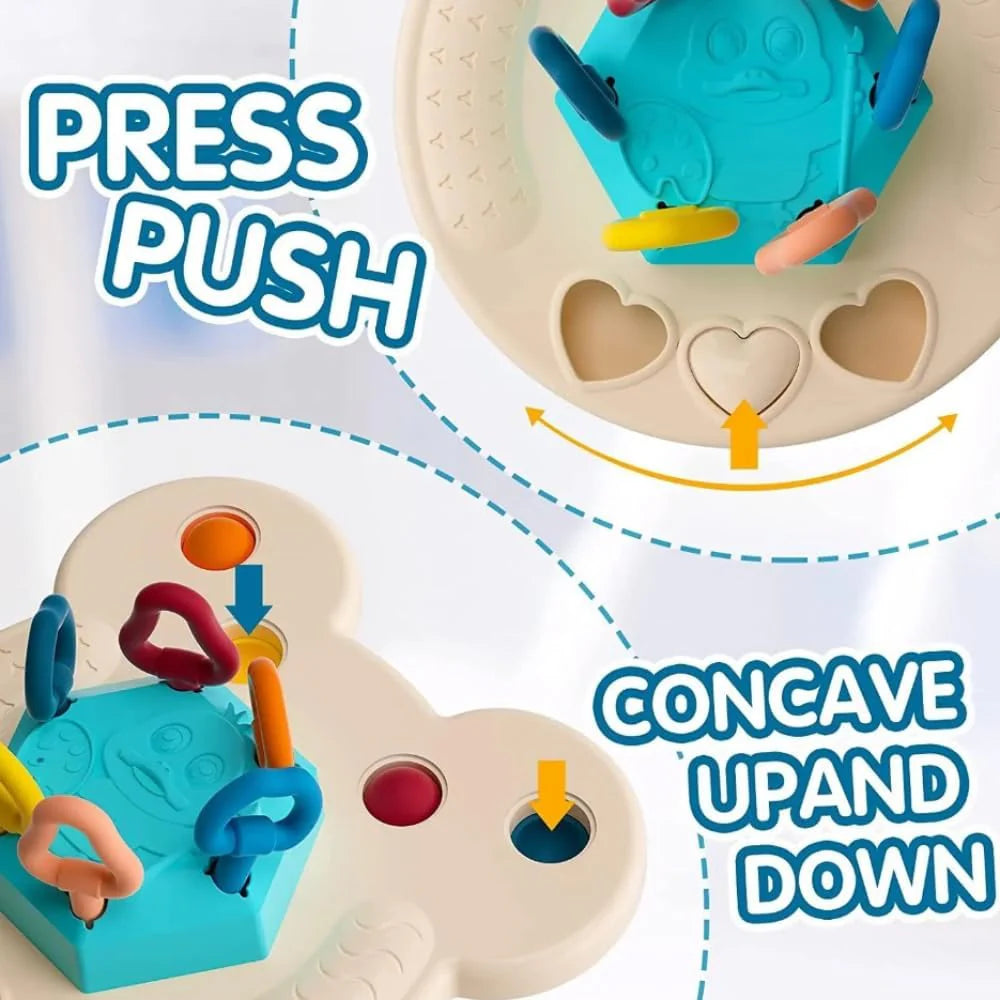 3in1 Silicon Funny Teether & Puller Toy