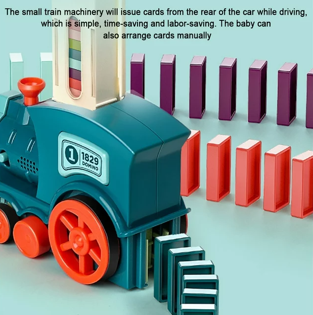 Electric Automatic Laying Domino Train With Light & Sound