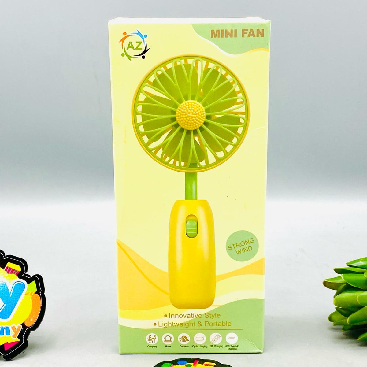 7.5" Rechargeable Sunflower Themed Cooling Fan