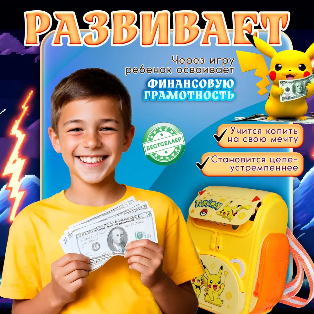 Pokemon Multi-functional Knapsack Piggy Bank