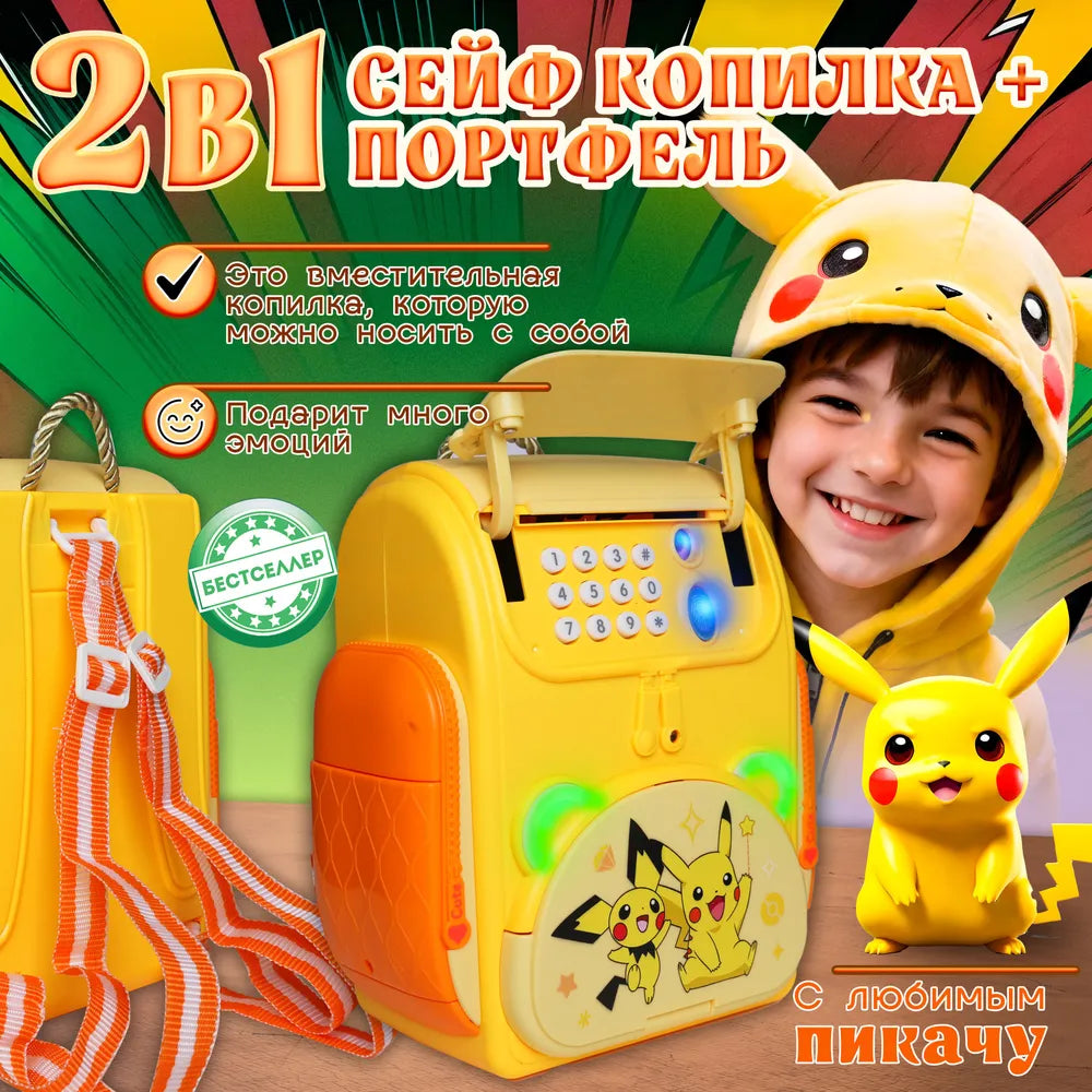 Pokemon Multi-functional Knapsack Piggy Bank