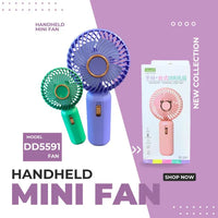 Rechargeable Handheld & Desktop Fan With Light
