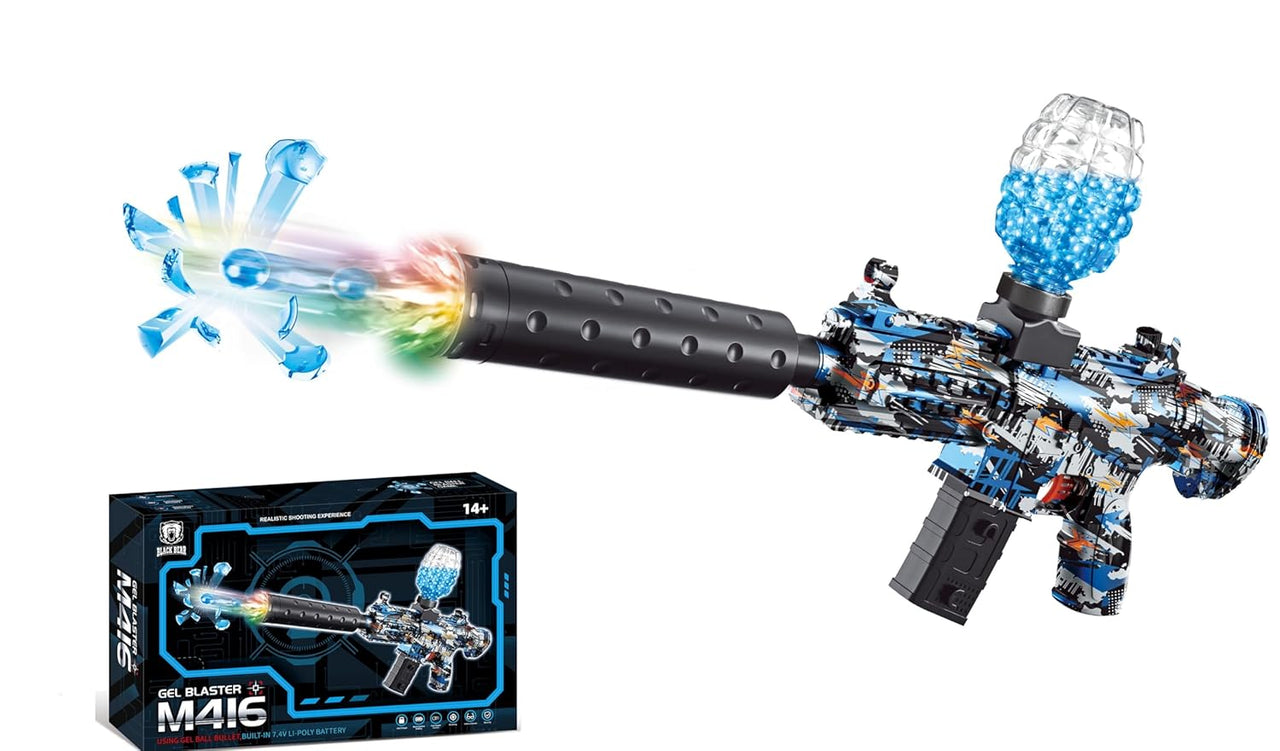 Electric M416 Gel Blaster Gun With Colorful Light Silencer