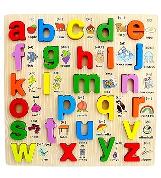 3D Wooden Alphabet Learning Puzzle Board