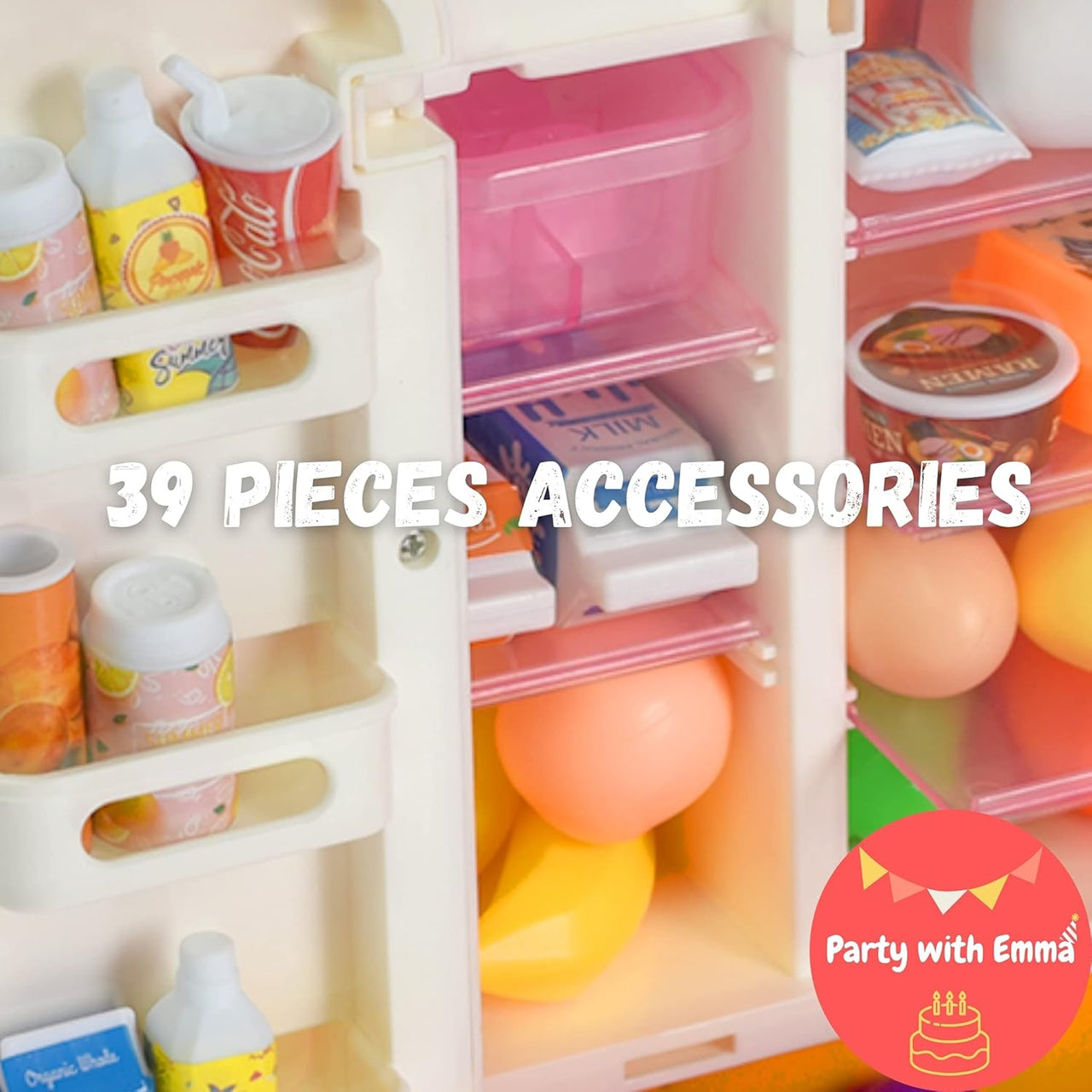 39Pcs Multi-functional Pretend Fridge With Spray
