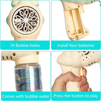 Electric Pony Horse Colorful Bubble Gun With Lights