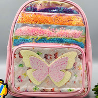 10* Inches Girls Fancy Butterfly Backpack - Light Pink