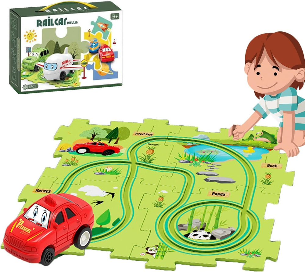 15Pcs DIY Track Electronic Car Puzzle Set