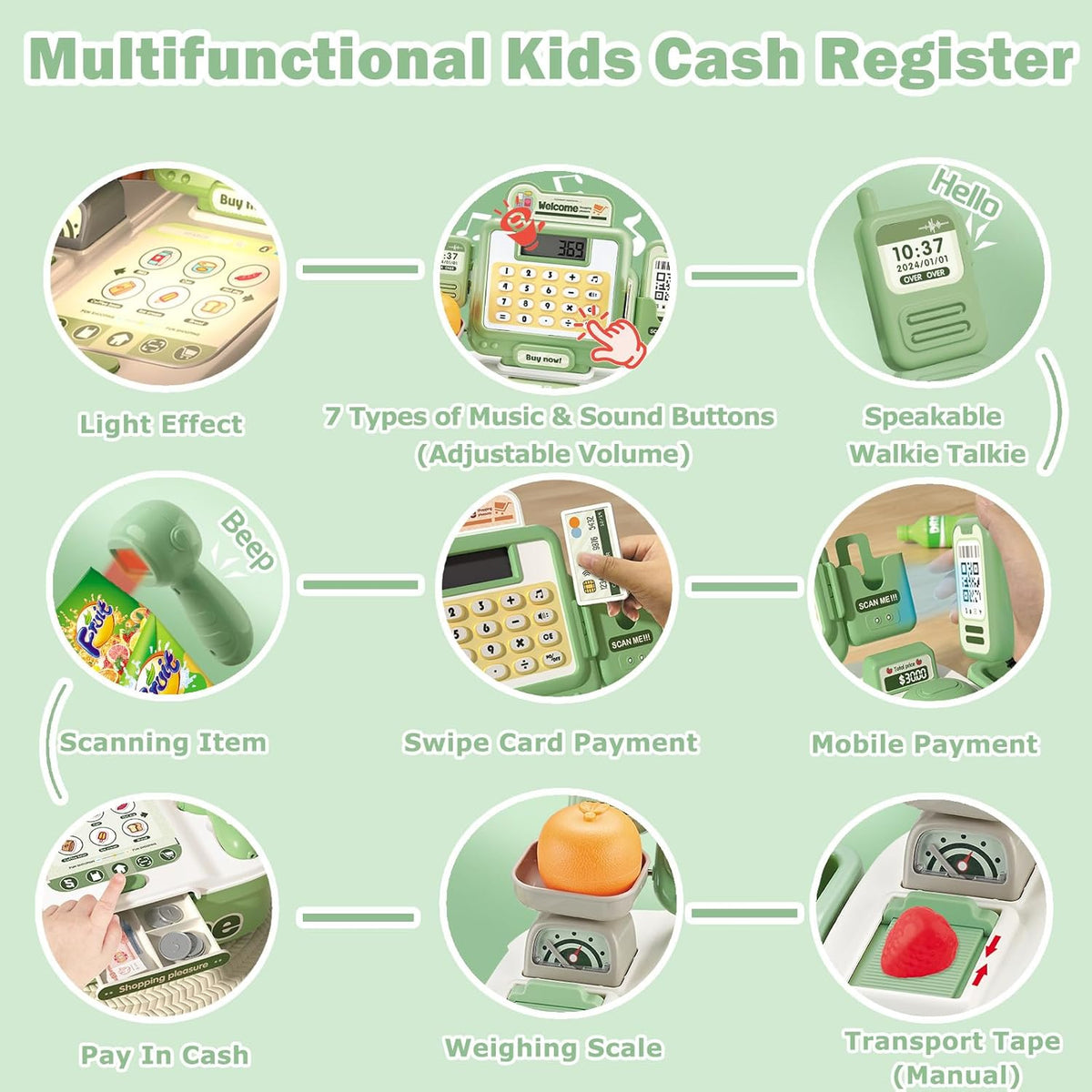 42Pcs Pretend Play Cash Register Toy
