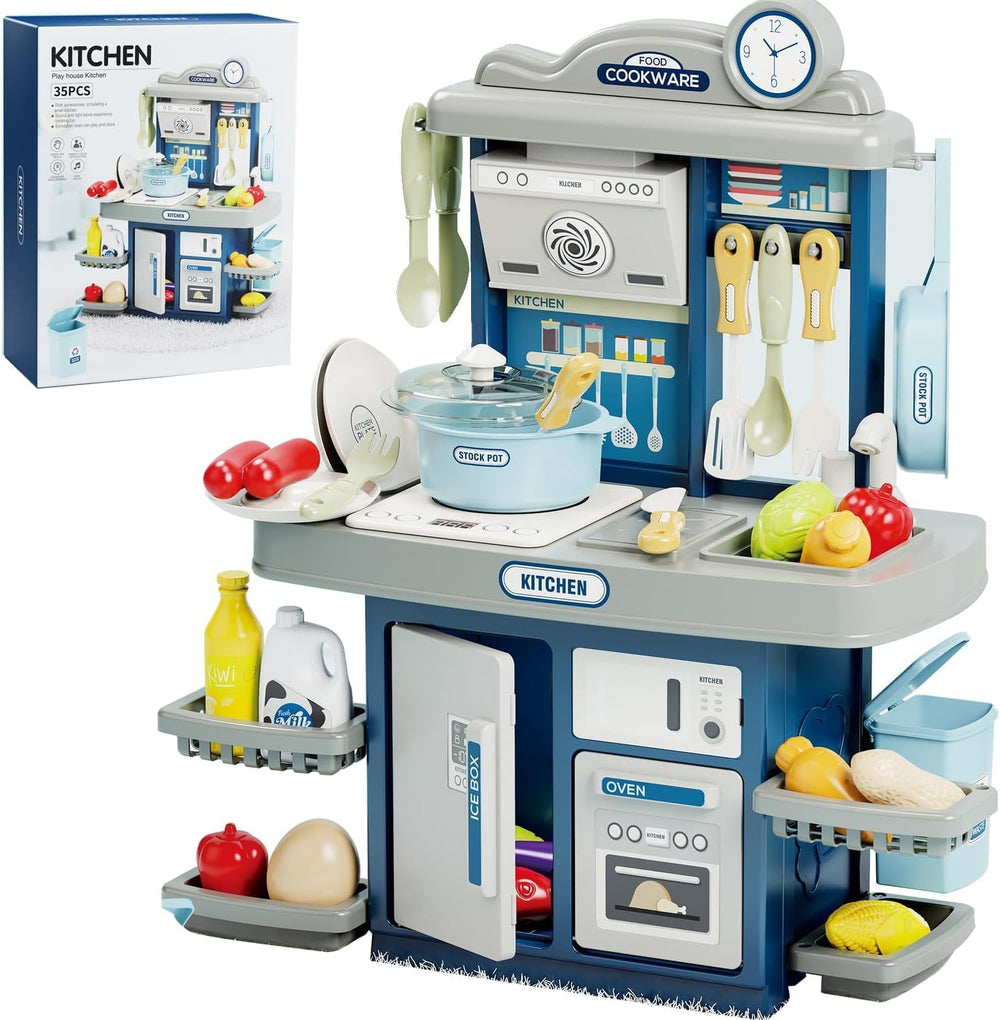 38Pcs DIY Mini Kitchen Play House Set - Blue