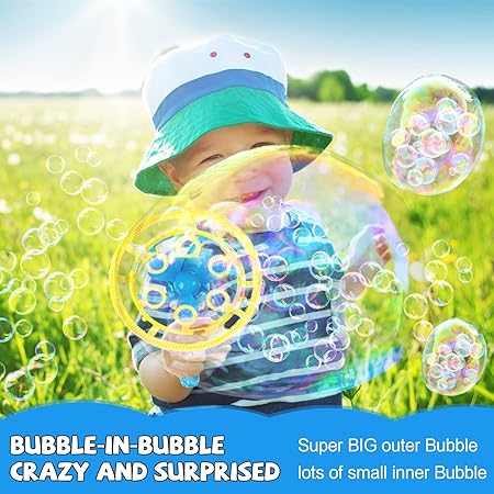 Battery Operated Cartoon Dance Colorful Bubble Gun