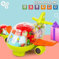 Electric Transparent Gear Air-plane Toy