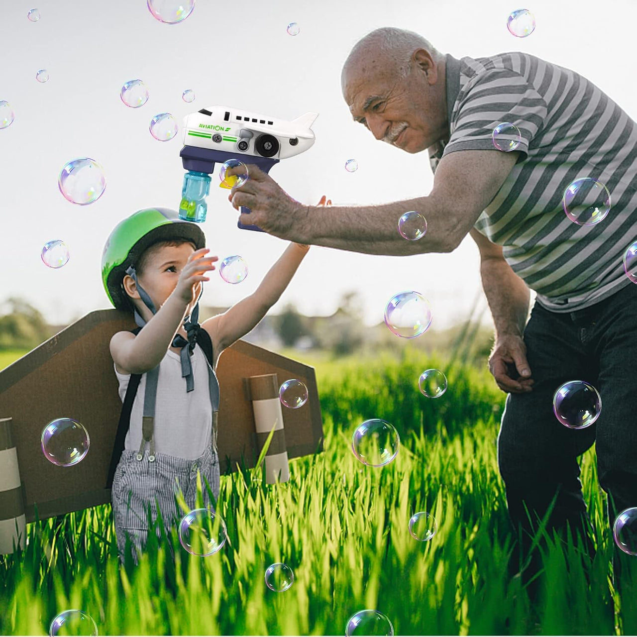 DIY Puzzle Aircraft Bubble Blowing Gun